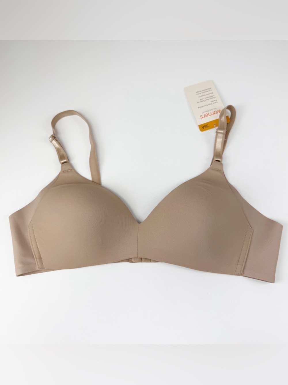 Warners Bra Womens 36A Beige Lightly Lined Wireless $46 NWT NEW
